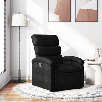 vidaXL Relaxfauteuil Zwarte Stof, Huis en Inrichting, Fauteuils, Verzenden, Nieuw