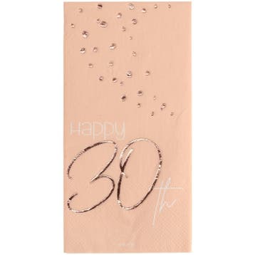Servetten 30 Jaar Rose Goud 33cm 10st, Verzenden