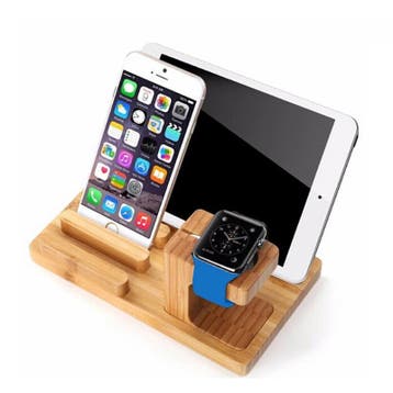 DrPhone 4 In 1 Houder met 4 USB poorten – Bamboe Houten, Telecommunicatie, Verzenden, Nieuw