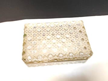 Sieradendoos - Juwelenkistje van glas (gewicht 1,60 kg) met, Antiek en Kunst