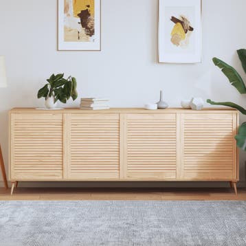 vidaXL Kastdeuren met lamellen 4 st 69x59,4 cm massief, Verzenden