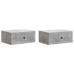 vidaXL Nachtkastje 2 pcs Betongrijs 49 x 34,5 x 20 cm, Huis en Inrichting, Slaapkamer | Nachtkastjes, Verzenden, Nieuw