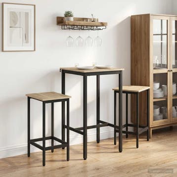 vidaXL Barkruk 2 st Sonoma Eiken 40 x 32 x 74 cm Bewerkt, Huis en Inrichting, Barkrukken, Verzenden, Nieuw