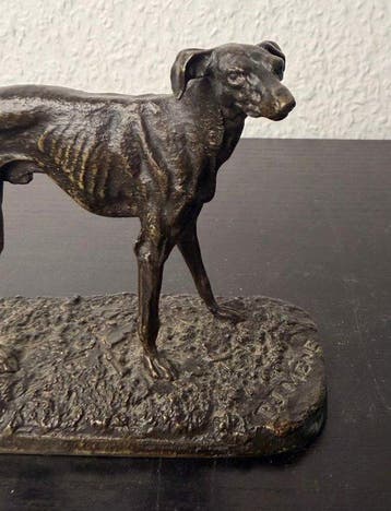 Naar P.J. Mêne - sculptuur, Hazewind - 10 cm - Gepatineerd, Antiquités & Art