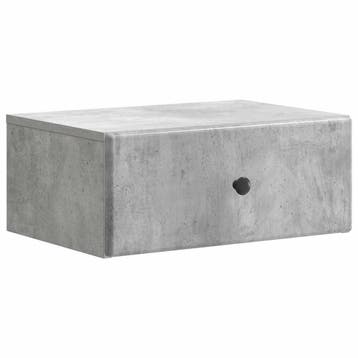 vidaXL Muurbevestigde Nachttafel met lade Betongrijs 49 x, Huis en Inrichting, Verzenden, Nieuw