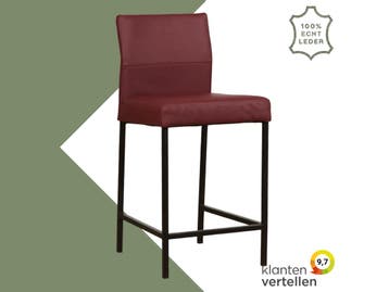 Leren barkruk Bright laag, Nieuw, Leer, Ophalen of Verzenden, 90 cm of meer