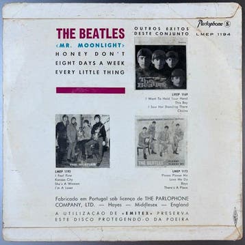 Beatles - Mr. Moonlight (Portugal) - RARE EP – Blue, Nieuw in verpakking