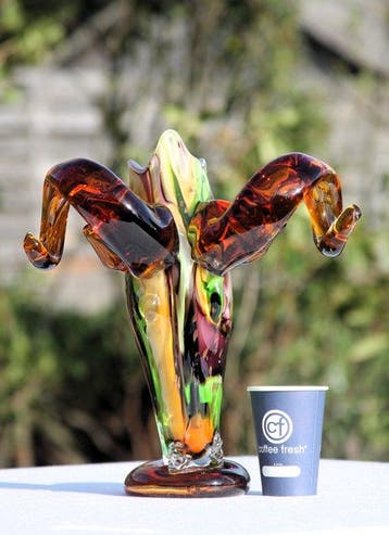 Vase - Vase au style Murano, tête de bélier - Verre