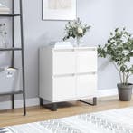vidaXL Dressoir 60x35x70 cm bewerkt hout hoogglans wit, Huis en Inrichting, Kasten | Dressoirs, Verzenden, Nieuw