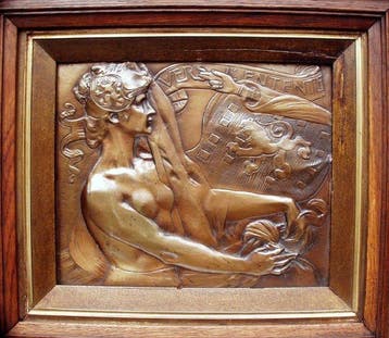 Vers lentente - Isidoor De Rudder - Plaquette - Gepatineerd, Antiquités & Art