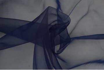 15 meter organza stof - marineblauw, Verzenden