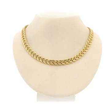 Gouden vossenstraat collier. (Ketting), Ophalen of Verzenden, Gebruikt, Goud, Goud