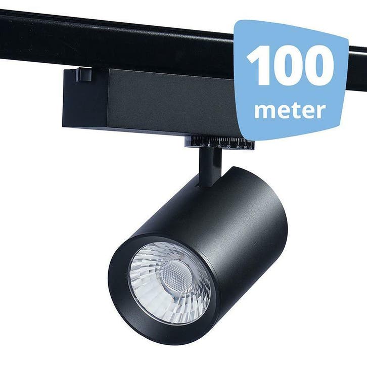*TIP*  LED RAILVERLICHTING EOS zwart 100 SPOTS + 100M RAILS, Zakelijke goederen, Kantoor en Winkelinrichting | Winkel en Inventaris
