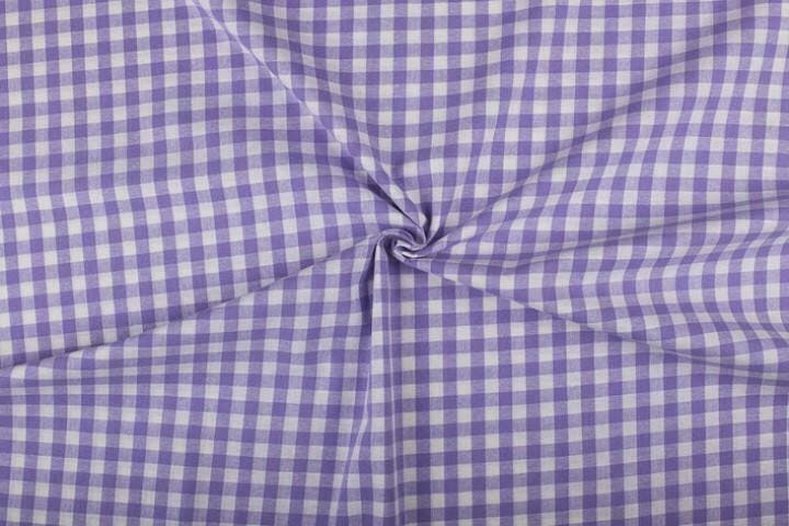 Geblokte stof lila wit geruit - 10mm geruit, Hobby en Vrije tijd, Stoffen en Lappen, 120 cm of meer, 200 cm of meer, Paars, Nieuw