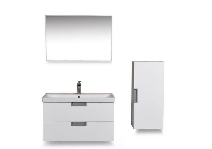 2 meubel 80 +ker.wast.+spiegel + kast wit, Maison & Meubles, Salle de bain | Meubles de Salle de bain, Enlèvement ou Envoi