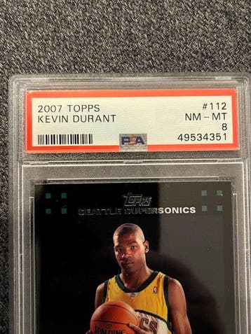 2007 Topps Kevin Durant #112 Rookie-kaart, Graded card - PSA, Verzamelen, Nieuw