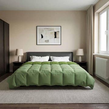 vidaXL Volledig Jaar Dekbed 200 x 220 cm 4 seizoenen Groen, Verzenden