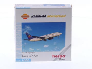 Schaal 1:500 Herpa 512565 Boeing 737-700 Hamburg Internat..., Ophalen of Verzenden, Zo goed als nieuw