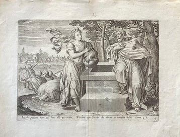 Jan Collaert I (1525/30-1580) - Cristo e la donna di Samaria