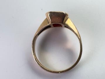 Ring - 18 karaat Geel goud - 1.54ct. tw. Carneool, Handtassen en Accessoires, Ringen, Nieuw