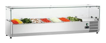 Koelopzetvitrine | GL4-1501 | 7x1/4 GN | 0-10°C | Statische, Verzenden