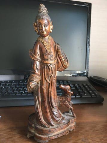 Buddha DeityEarly Qing Carving - Hout - China - Qing