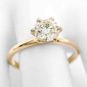 Zonder minimumprijs - Ring - 14 karaat Geel goud - 0.96ct., Nieuw