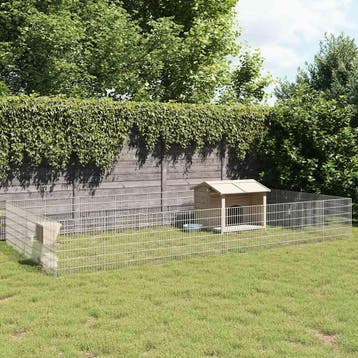 vidaXL Dierenverblijf 24 panelen 54x60 cm gegalvaniseerd, Dieren en Toebehoren, Verzenden, Nieuw