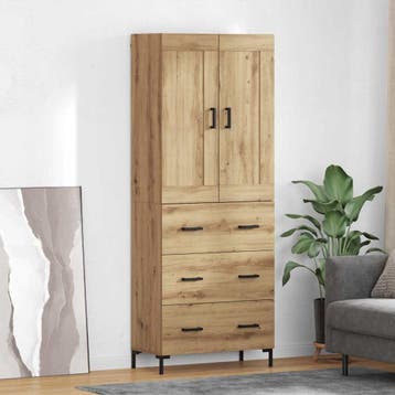vidaXL Highboard 2 st Artisan Eiken 69,5 x 34 x 180 cm, Verzenden