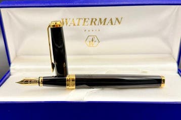 Waterman - Exception Slim Black - Stylo à plume, Nieuw