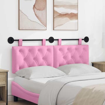 vidaXL Hangend hoofdbord Roze Stof, Verzenden