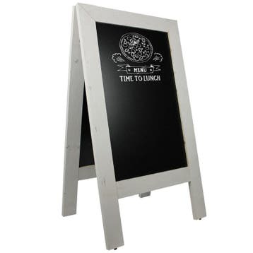 Krijtstoepbord Steigerhout Wit 75x135 cm, Verzenden