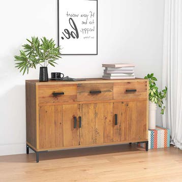 vidaXL Dressoir 110x35x70 cm massief grenenhout bruin, Maison & Meubles, Verzenden