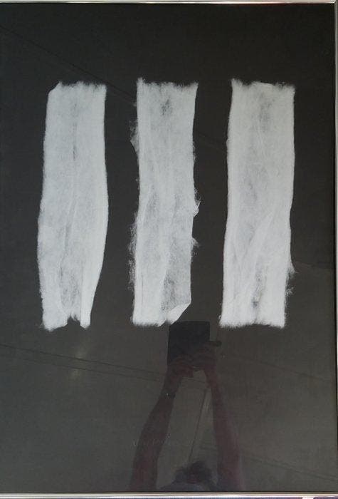 Henk Peeters (1925-2013) - Three rows of cotton wool on, Antiquités & Art, Art | Objets design