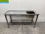RVS Aanvoertafel tbv doorschuifvaatwasser 160 cm Horeca, Ophalen of Verzenden