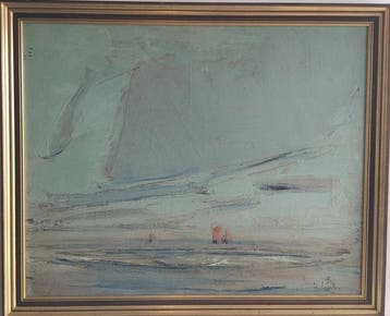 Rene Engelen (1879-1971) - Zandbanken, Antiek en Kunst, Kunst | Schilderijen | Klassiek