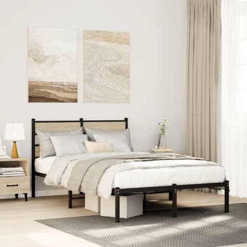 vidaXL Bedframe zonder matras metaal sonoma eikenkleurig, Verzenden