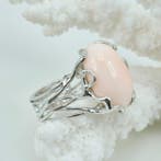 Koraal - Zilver - Ring - Roze koraal, Antiek en Kunst