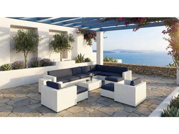 Veiling - Loungeset incl. kussens 12-delig, Nieuw