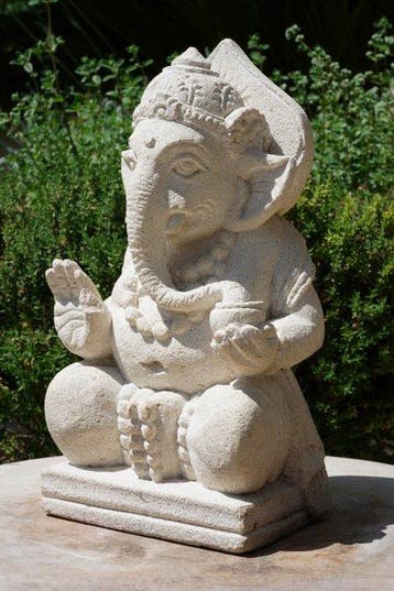 Beeld, Statua di Ganesh in Pietra antica – Bali – - 28 cm -