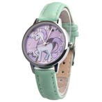 Fako - Kinderhorloge - Eenhoorn - Unicorn - Groen, Bijoux, Sacs & Beauté, Montres | Enfants, Verzenden