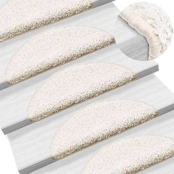 vidaXL Trapmatten 10 st 56x17x3 cm Wit Halfrond, Doe-het-zelf en Bouw, Ladders en Trappen, Verzenden, Nieuw