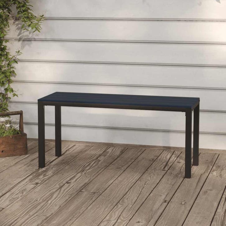 vidaXL Tuinbank 110 cm staal en HKC zwart, Tuin en Terras, Tuinsets en Loungesets, Nieuw, Verzenden