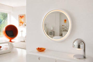 Wandspiegel - Glas, Hout, Plastic, space-age design