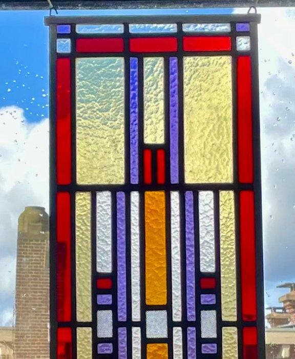 Glas-in-loodraam - 1930-1940, Antiek en Kunst, Kunst | Designobjecten