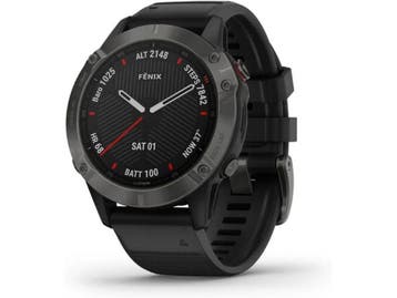 Garmin Fenix 6 Sapphire 47 mm zwart met een zwarte siliconen, Verzenden