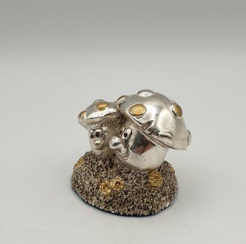 Camilletti - Coppia di funghi rivestita in argento - Figuur