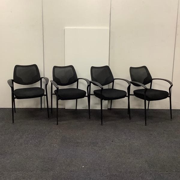 complete set van 4 stuks vergaderstoelen/ stapelstoelen, Huis en Inrichting, Stoelen, Zwart, Gebruikt