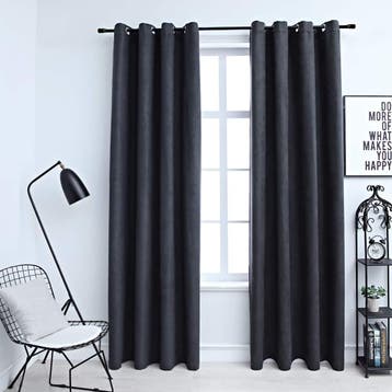 vidaXL Gordijnen verduisterend met ringen 2 st 140x245 cm, Verzenden, Nieuw