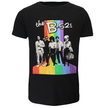 The B-52’s Rainbow Band Photo T-Shirt, Nieuw